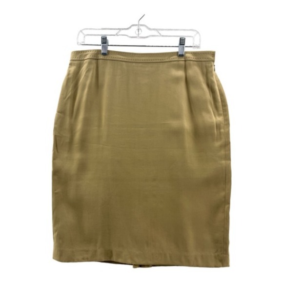 Dana Buchman Dresses & Skirts - Dana Buchman Pencil Skirt Womens 12 Tan Excellent Silk Linen Neiman Marcus